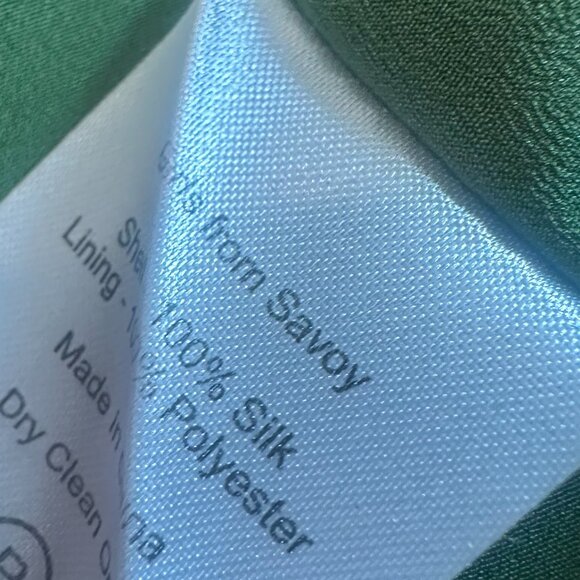 Girls From Savoy Anthropologie Green Star Print Silk Dress A-Line Size 4 Women's - Picture 11 of 12